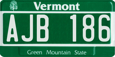 VT license plate AJB186