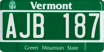 VT license plate AJB187