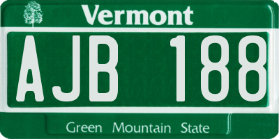 VT license plate AJB188