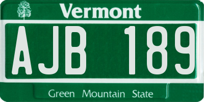VT license plate AJB189