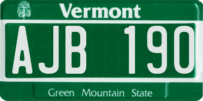 VT license plate AJB190