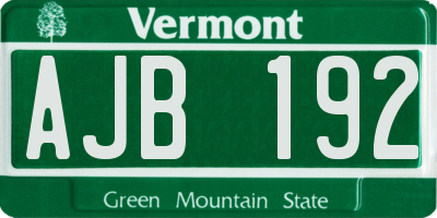 VT license plate AJB192
