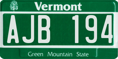 VT license plate AJB194