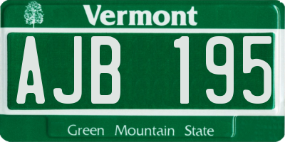 VT license plate AJB195
