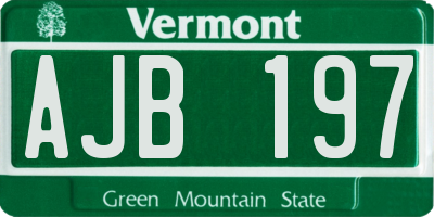 VT license plate AJB197