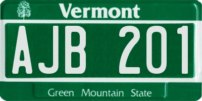 VT license plate AJB201