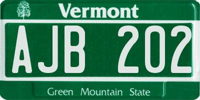 VT license plate AJB202