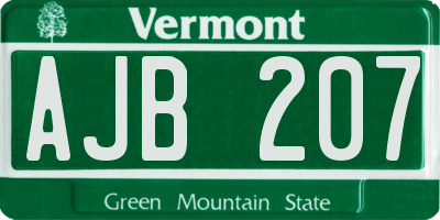 VT license plate AJB207