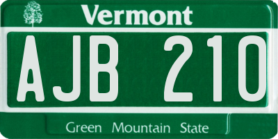 VT license plate AJB210