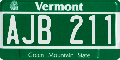 VT license plate AJB211