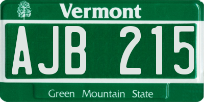 VT license plate AJB215