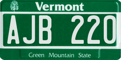 VT license plate AJB220