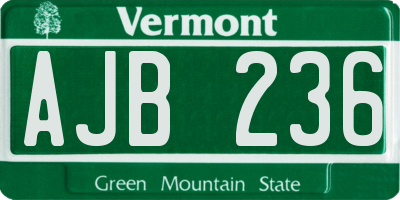 VT license plate AJB236