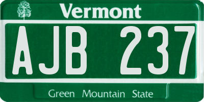 VT license plate AJB237
