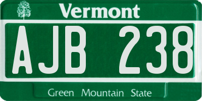 VT license plate AJB238
