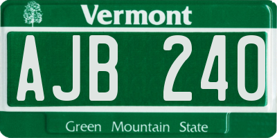 VT license plate AJB240