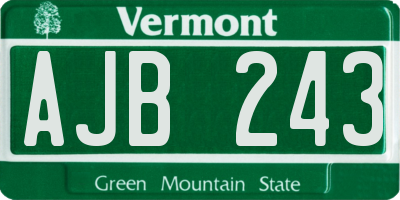VT license plate AJB243