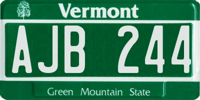 VT license plate AJB244