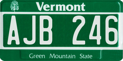 VT license plate AJB246