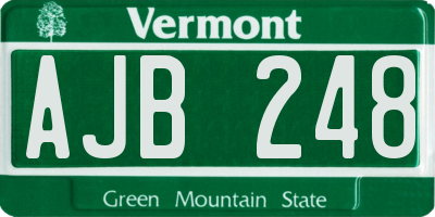 VT license plate AJB248