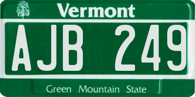 VT license plate AJB249