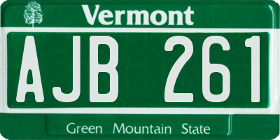 VT license plate AJB261