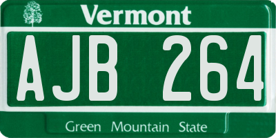 VT license plate AJB264