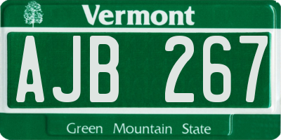 VT license plate AJB267