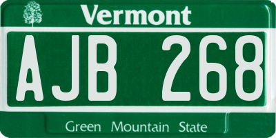 VT license plate AJB268