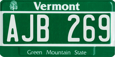 VT license plate AJB269