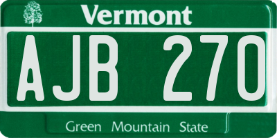 VT license plate AJB270