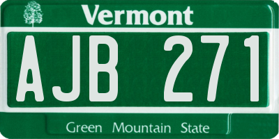 VT license plate AJB271