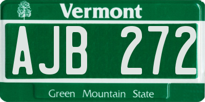 VT license plate AJB272