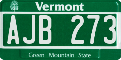 VT license plate AJB273