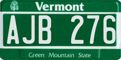 VT license plate AJB276