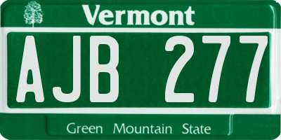 VT license plate AJB277