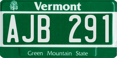 VT license plate AJB291