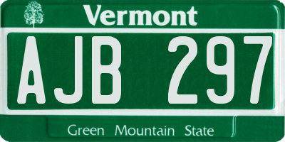 VT license plate AJB297