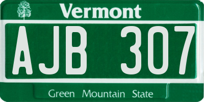 VT license plate AJB307