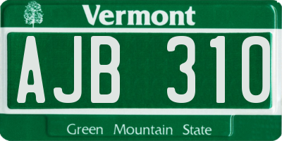 VT license plate AJB310