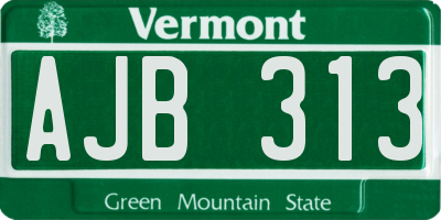 VT license plate AJB313