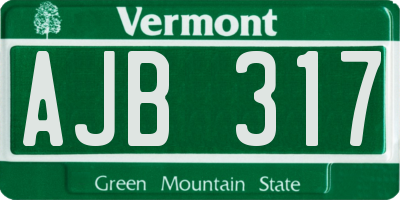 VT license plate AJB317