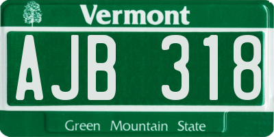 VT license plate AJB318