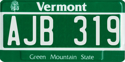 VT license plate AJB319