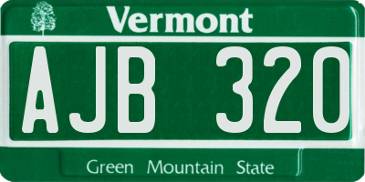 VT license plate AJB320
