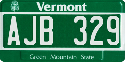 VT license plate AJB329