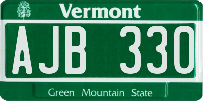 VT license plate AJB330