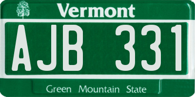 VT license plate AJB331