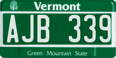 VT license plate AJB339