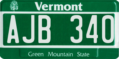 VT license plate AJB340